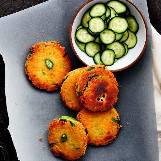 Crispy chickpea patties with cucumber salad