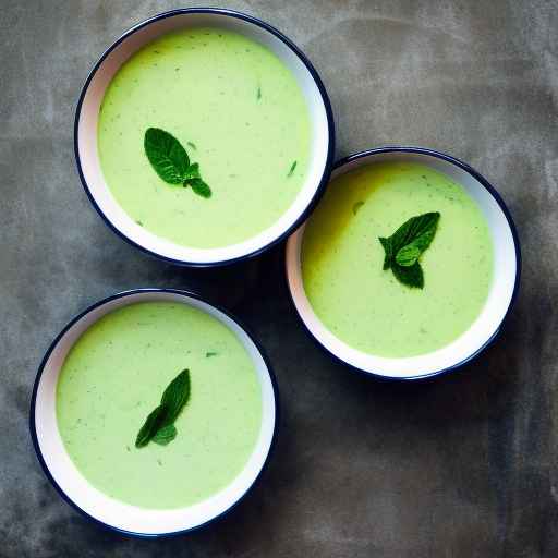 Cucumber and mint soup with lime