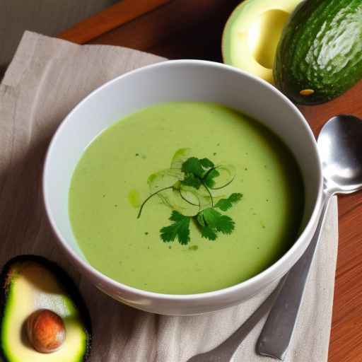 Cucumber, avocado, and green grape soup