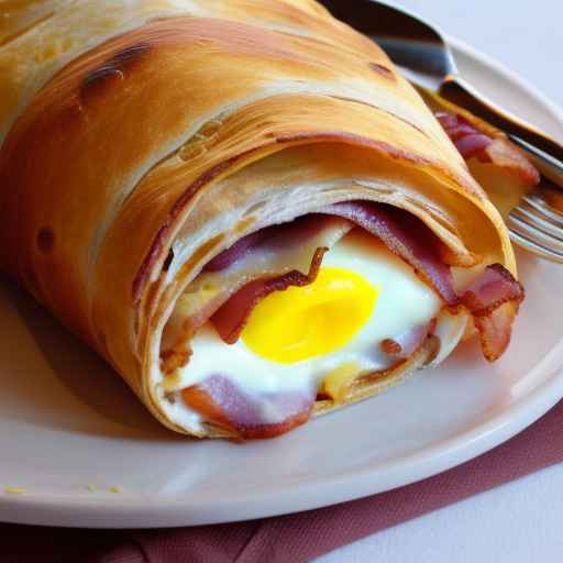 Egg and Bacon Breakfast Stromboli