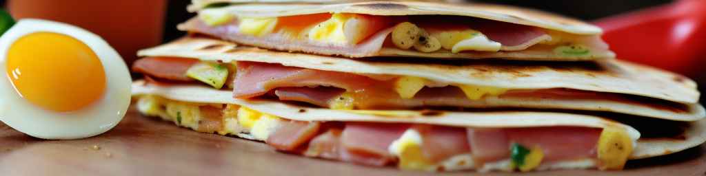 Egg and Ham Breakfast Quesadillas