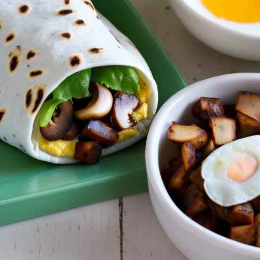 Egg and Mushroom Breakfast Burrito