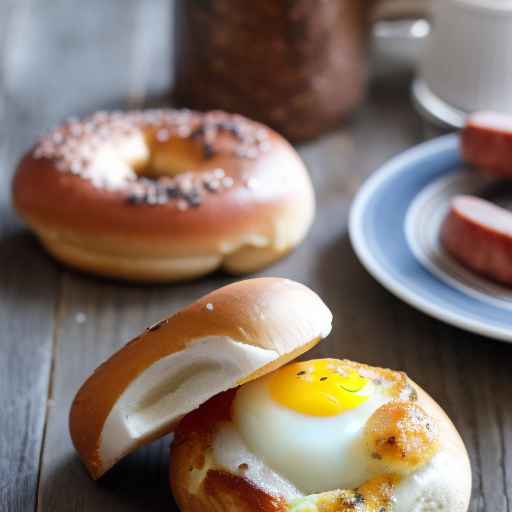 Egg and Sausage Breakfast Bagels