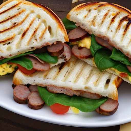 Egg and Sausage Breakfast Panini