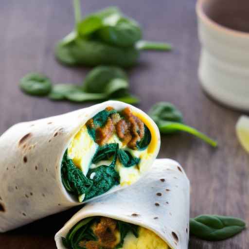 Egg and Spinach Breakfast Burritos