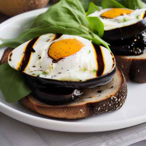 Egg Salad with Grilled Portobello Mushrooms and Balsamic Glaze