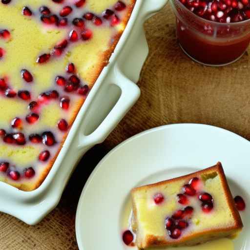 Eggnog Bread Pudding with Pomegranate Sauce