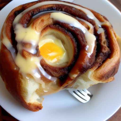 Eggs in a Cinnamon Roll