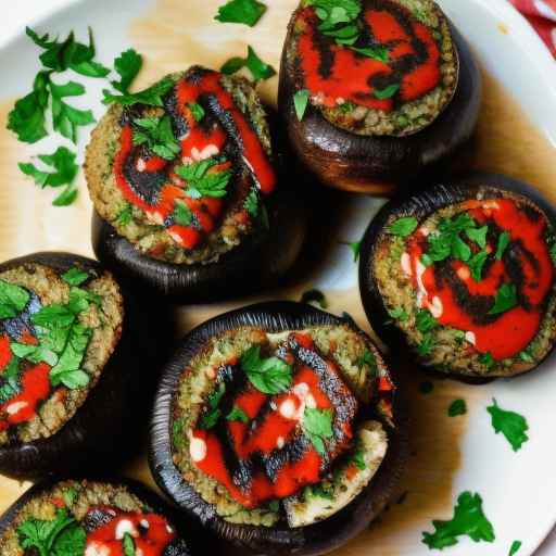 Falafel-stuffed portobello mushrooms with balsamic glaze