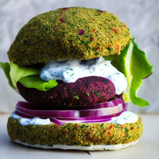 Falafel and Beetroot Burger with Tzatziki Sauce