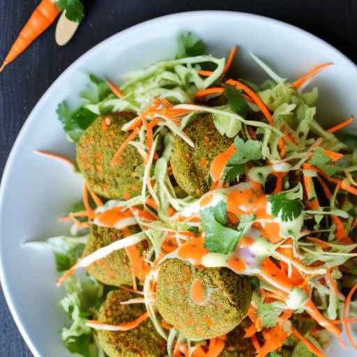 Falafel and Carrot Slaw with Honey Mustard Dressing