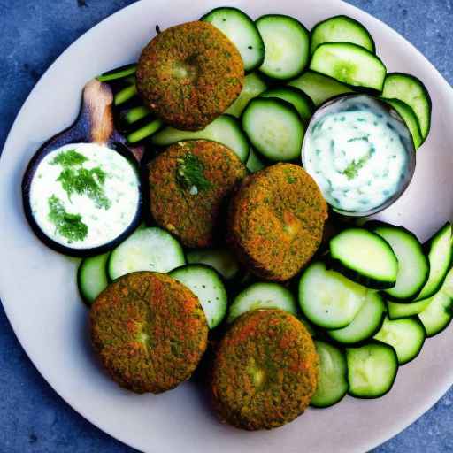 Falafel and cucumber salad with tzatziki dressing