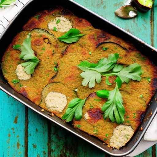 Falafel and Eggplant Casserole with Feta Cheese