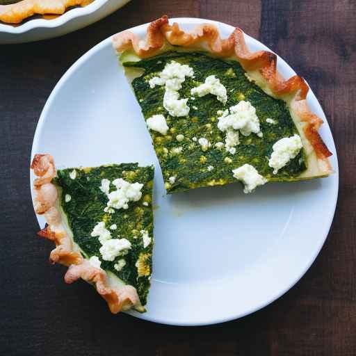 Falafel and spinach quiche with feta cheese