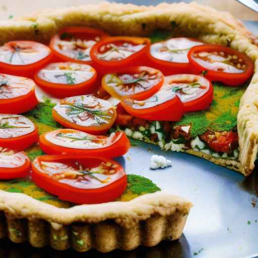 Falafel and Tomato Tart with Feta Cheese