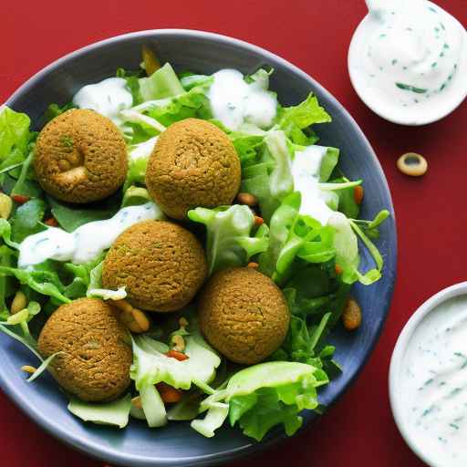 Falafel Salad with Greek Yogurt Dressing