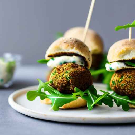 Falafel sliders with garlic aioli and arugula