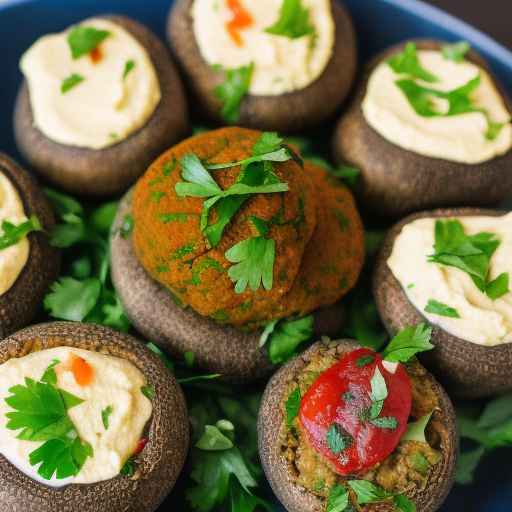 Falafel Stuffed Mushrooms with Hummus