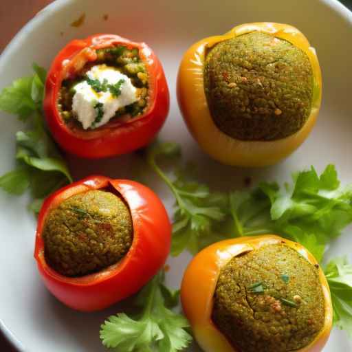 Falafel Stuffed Tomatoes with Feta Cheese