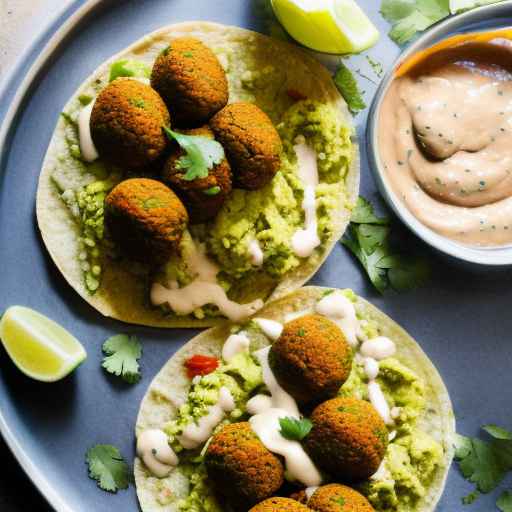 Falafel Tostadas with Spicy Tahini Sauce