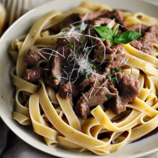 Fettuccine with Beef and Red Wine Sauce