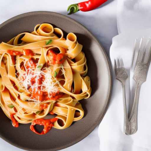 Fettuccine with Creamy Roasted Red Pepper Sauce