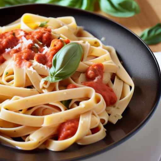 Fettuccine with Creamy Tomato and Basil Sauce