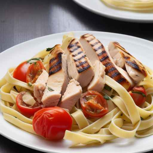 Fettuccine with Grilled Chicken and Tomatoes