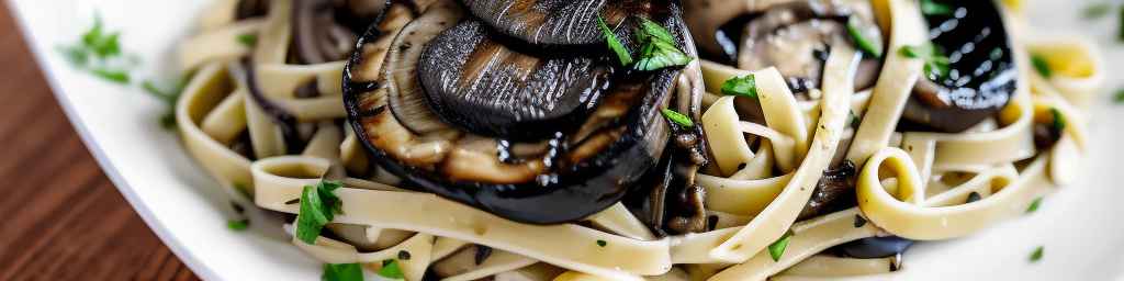 Fettuccine with Grilled Portobello Mushrooms and Balsamic Reduction