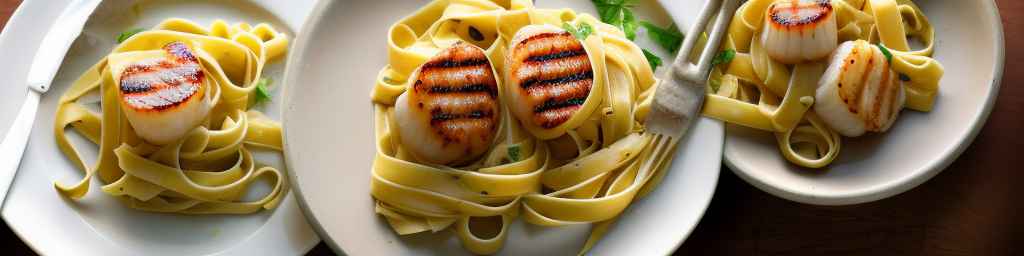 Fettuccine with Grilled Scallops and Lemon Garlic Butter