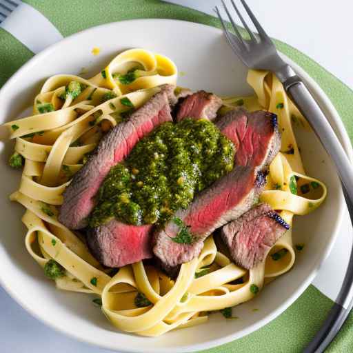 Fettuccine with Grilled Steak and Chimichurri