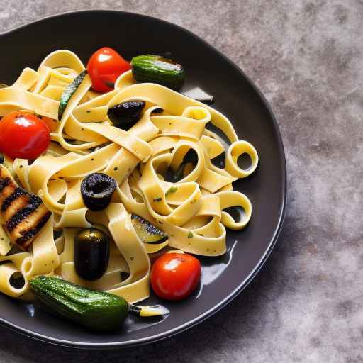 Fettuccine with Grilled Vegetables and Olives