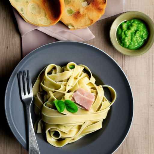 Fettuccine with Ham and Pea Sauce