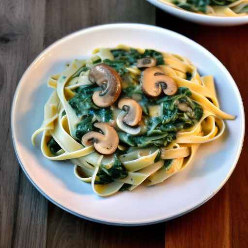 Fettuccine with Mushroom and Spinach Sauce