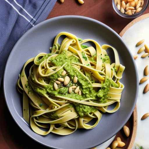 Fettuccine with Pesto and Pine Nuts