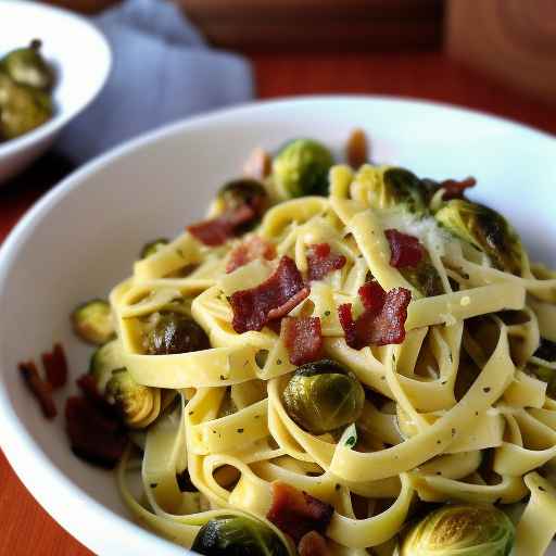 Fettuccine with Roasted Brussels Sprouts and Bacon