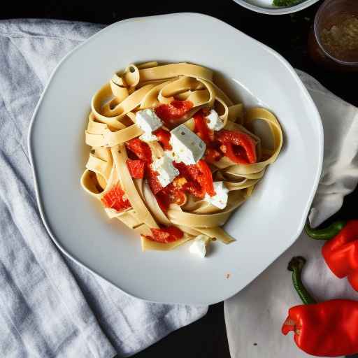 Fettuccine with Roasted Red Pepper and Goat Cheese