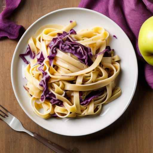 Fettuccine with Sautéed Red Cabbage and Apples