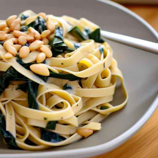 Fettuccine with Sautéed Swiss Chard and Pine Nuts