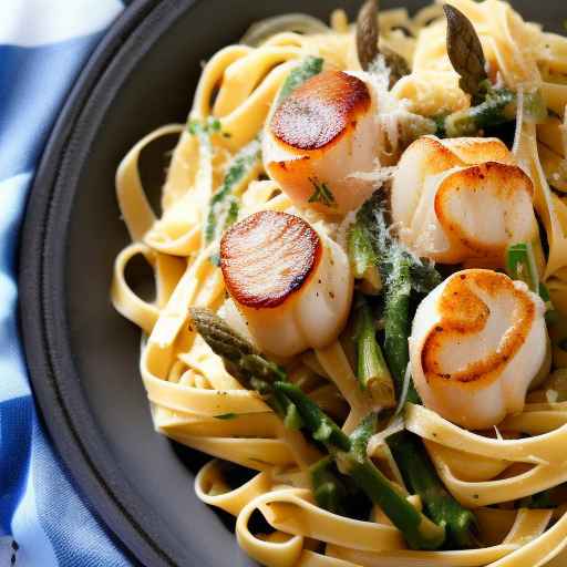 Fettuccine with Scallops and Asparagus