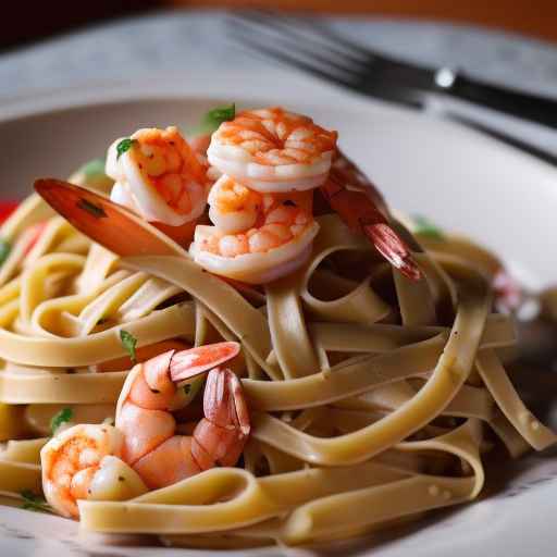 Fettuccine with Shrimp in Creamy Tomato Sauce