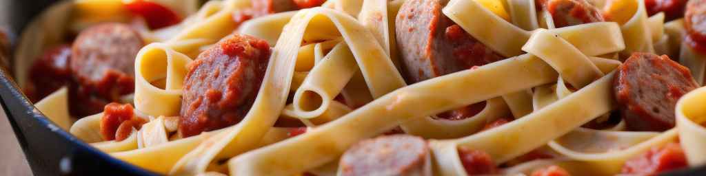 Fettuccine with Smoked Sausage and Tomato Sauce