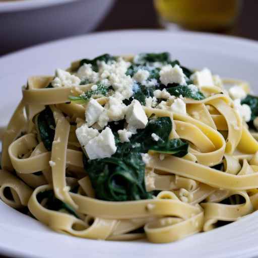 Fettuccine with Spinach and Feta