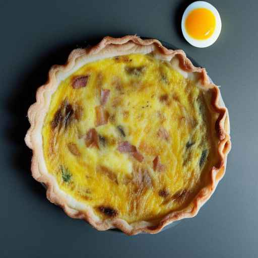 French quiche with bacon, cheese, and egg custard