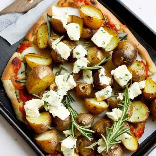 Garlic and Herb Roasted Potatoes Pizza with Feta Cheese and Rosemary