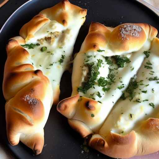 Garlic Bread Calzone with Mozzarella Cheese and Garlic Butter