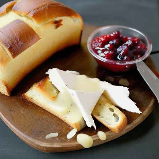 Garlic Bread with Brie and Cranberry Sauce