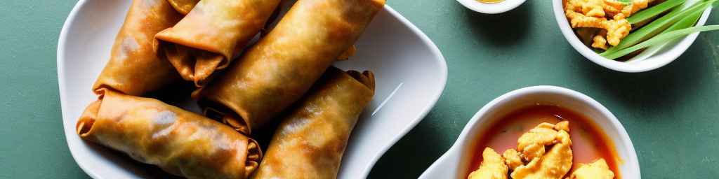 General Tso's chicken egg rolls with scrambled egg