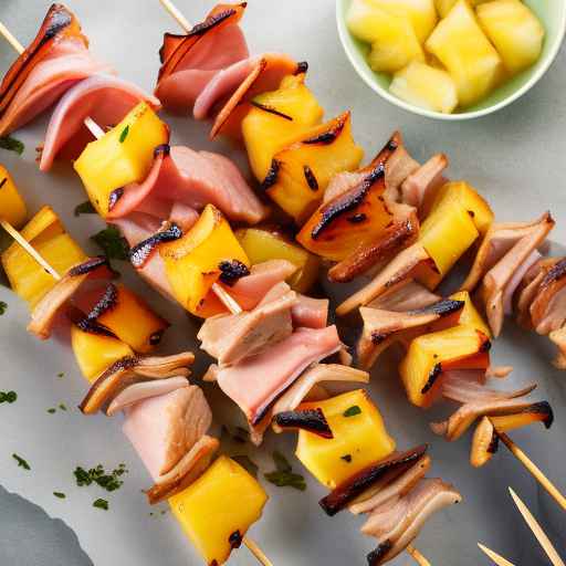 Glazed Ham and Pineapple Skewers