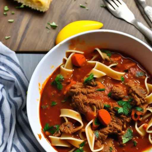 Goulash with Egg Noodles and Carrots